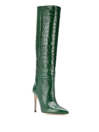 Paris Texas crocodile printed knee high boots