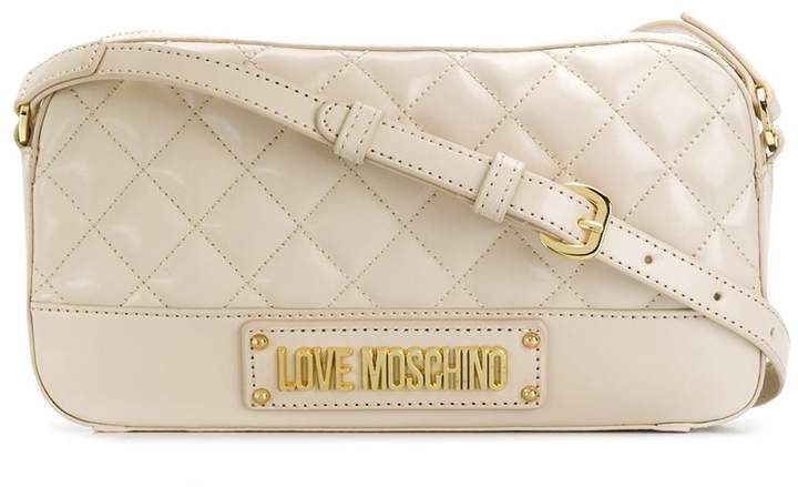 logo-plaque quilted crossbody