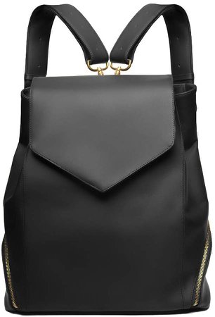 Holly & Tanager The Professional Armored Leather Backpack Purse In Black
