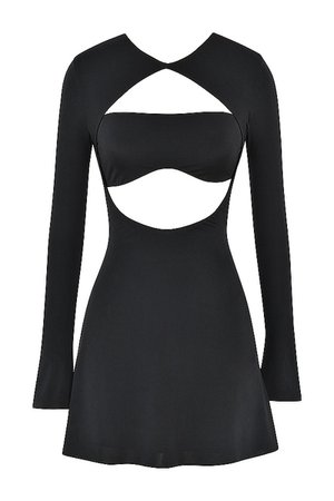 'Adored' Black Jersey Cutout Mini Dress - Mistress Rock