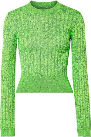 MM6 Maison Margiela | Space-dyed ribbed-knit sweater | NET-A-PORTER.COM