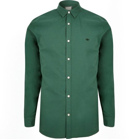 Green wasp embroidered Oxford shirt - Long Sleeve Shirts - Shirts - men