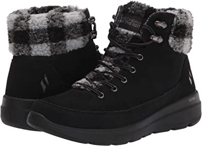 Amazon.com | Skechers Women's Fashion Boot, Black/Gray, 6 | Snow Boots