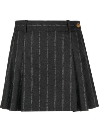 Versace logo-print Pleated Skirt - Farfetch