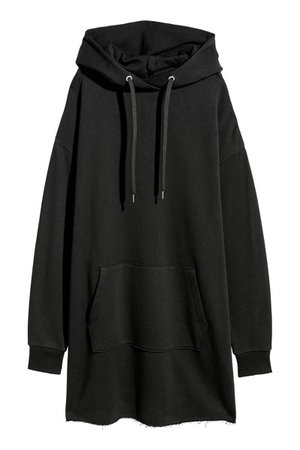 Hooded sweatshirt dress | Black | LADIES | H&M NZ