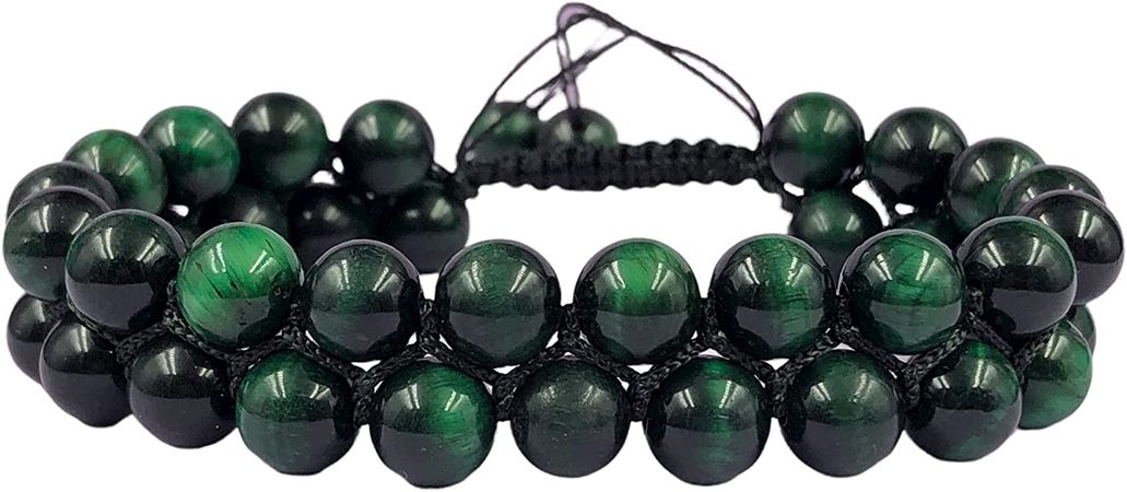 Amazon.com: AAA Natural Green Star Tiger Eye Gemstone 8mm Round Beaded Thread Wrap Bracelet. Adjustable Macrame Bracelet , Charm Bracelet , Boho Bracelet , Handmade Bracelet For Women And Unisex.: Clothing, Shoes & Jewelry