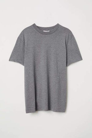 Silk-blend Jersey Top - Gray
