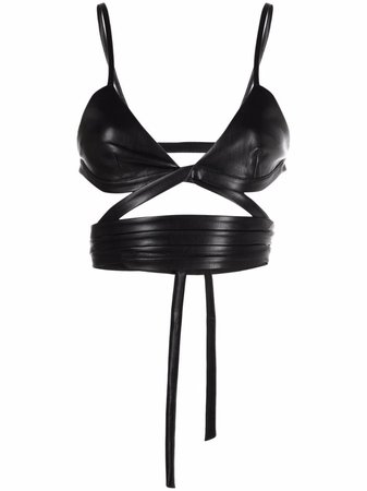 THE ANDAMANE leather-effect bralette top - FARFETCH