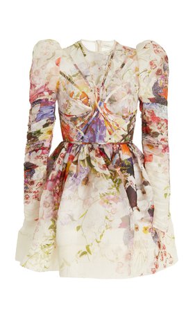 Prima Paneled Linen-Silk Mini Dress By Zimmermann | Moda Operandi