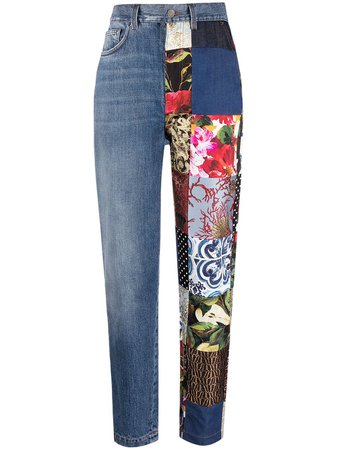 Dolce & Gabbana patchwork-detail straight-leg jeans - FARFETCH