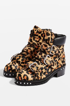 **WIDE FIT Leopard Print Hiker Boots - Shop All Sale - Sale - Topshop