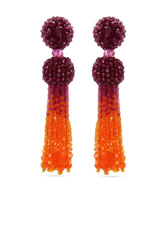 Oscar De La Renta Ombre bead-embellished Earrings - Farfetch