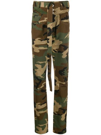 Unravel Project Belted Camouflage Trousers