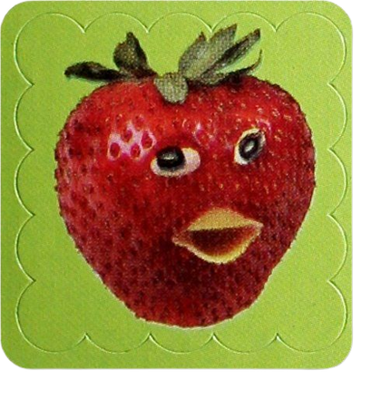Strawberry scent scratch and sniff sticker