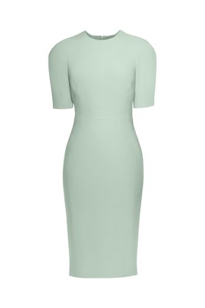 Double Knit Puff Sleeve Pencil Dress in Mint | L'MOMO | Wolf & Badger
