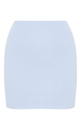Light Blue Crepe Bodycon Skirt | Skirts | PrettyLittleThing
