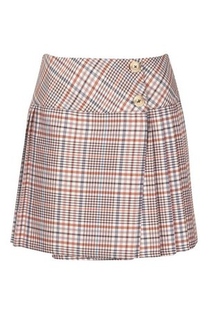 Tonal Check Pleated Mini Skirt | Boohoo