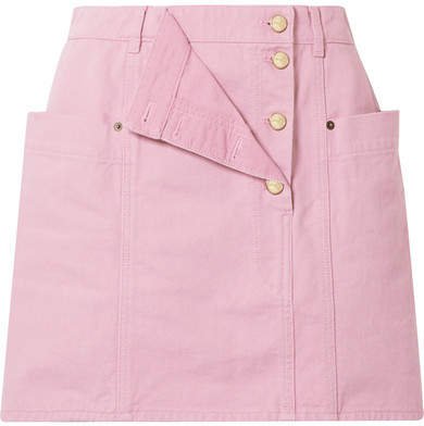 La Jupe De Nimes Layered Denim Mini Skirt - Baby pink