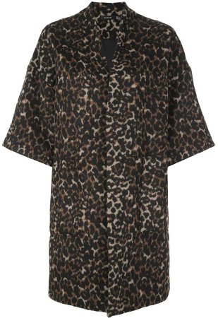 leopard print kimono coat
