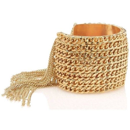 gold cuff chain bracelet