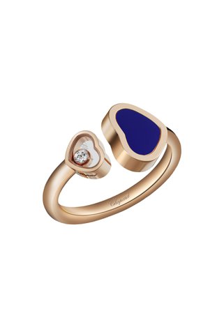 HAPPY HEARTS RING, ROSE GOLD, DIAMOND, BLUE STONE @829482-5500 - Chopard Swiss Luxury Watches and Jewelry Manufacturer