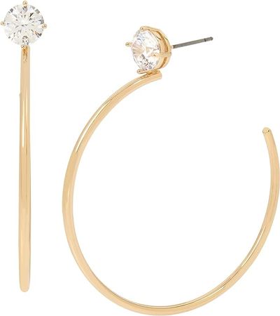 Amazon.com: Jessica Simpson CZ Stone Hoop Earrings: Clothing, Shoes & Jewelry