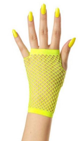 geel visnet handschoen