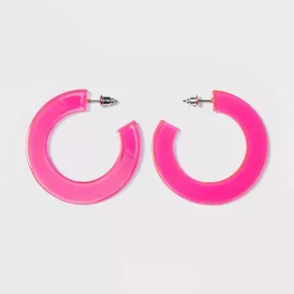 Acrylic Hoop Earrings - Wild Fable™ Bright Pink : Target