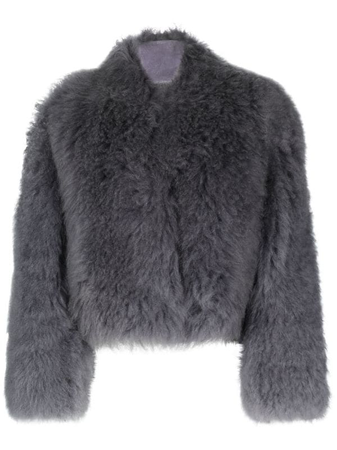 faux fur jacket grey