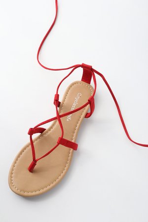 cut red sandal