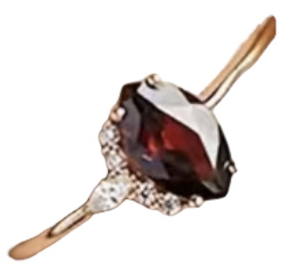925 Sterling Promise Ring Inlaid Scarlet Zirconia In Horse Eye Shape