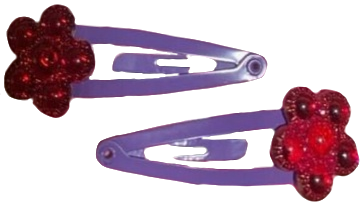 purple rhinestone flower hair clips