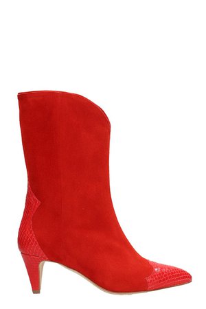 The Seller Red Suede Ankle Boots
