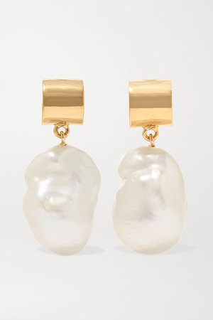 Gold Gold-plated pearl earrings | Meadowlark | NET-A-PORTER