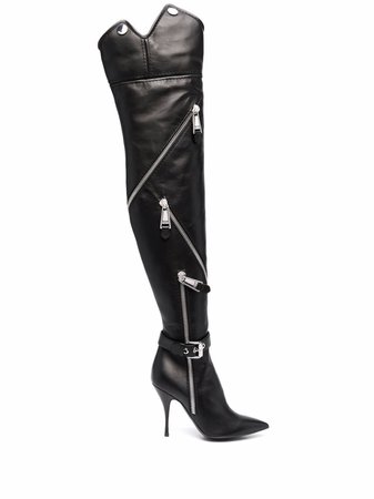 Moschino zipped-up thigh-high Boots