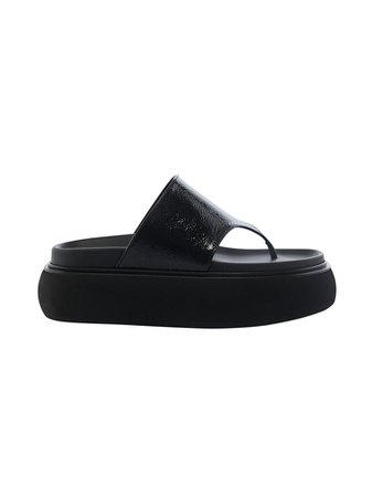 The Attico Shoes | The Attico - "Selene" black flat thong