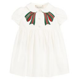 Gucci - Girls White Cotton Dress | Childrensalon
