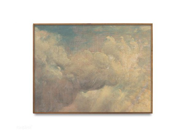 Antique cloud oil painting Pastel nursery wall art | Etsy
