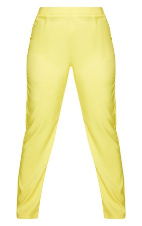 Plus Bright Yellow Tapered Straight Leg Trouser | PrettyLittleThing USA