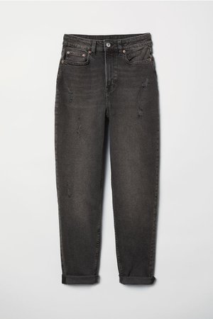 Mom Jeans - Dark gray denim - | H&M US