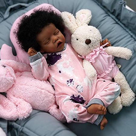 Amazon.com: JIZHI Lifelike Reborn Baby Dolls Black - 17-Inch Baby-Soft Body & Curls Realistic-Newborn Baby Dolls African American Real Life Baby Dolls Cloth Body with Feeding Kit & Gift Box for Kids Age 3+ : Toys & Games