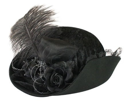 Victorian Ladies Hat - Black