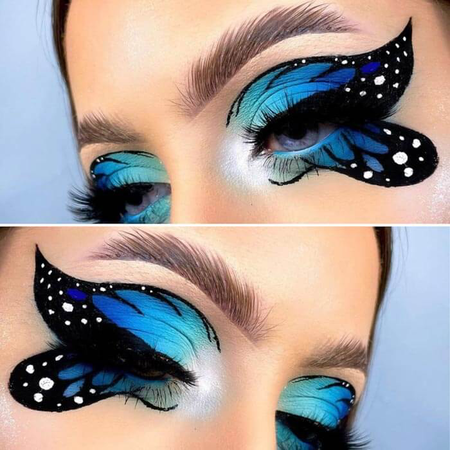 blue butterfly eye makeup