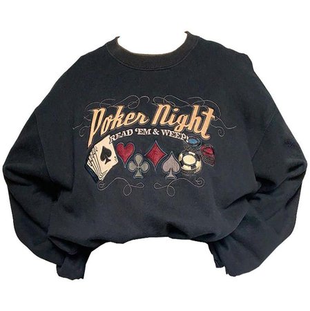 *clipped by @luci-her* Poker Night Embroidered Sweatshirt - Boogzel Apparel
