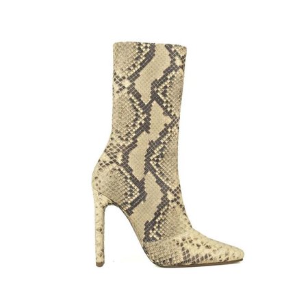 YEEZY - Season 6 | Light python colored embossed leather ankle boot with 110mm heel