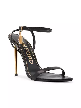 Shop Tom Ford Naked 105 Leather Point-Toe Ankle-Strap Sandals | Saks Fifth Avenue