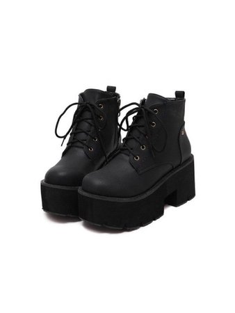 Black platform boots