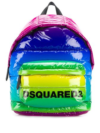 Green Dsquared2 Rainbow Print Puffer Backpack | Farfetch.com