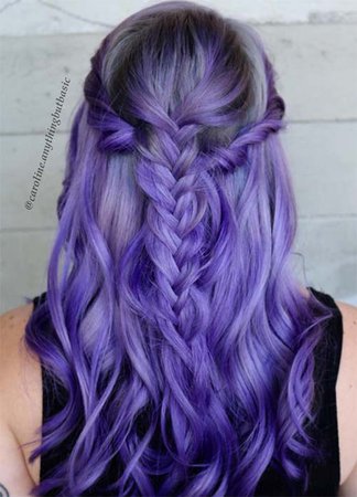 purple hair updos