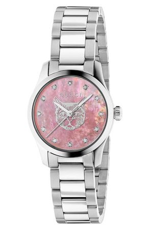 Gucci G-Timeless Feline Bracelet Watch, 27mm | Nordstrom